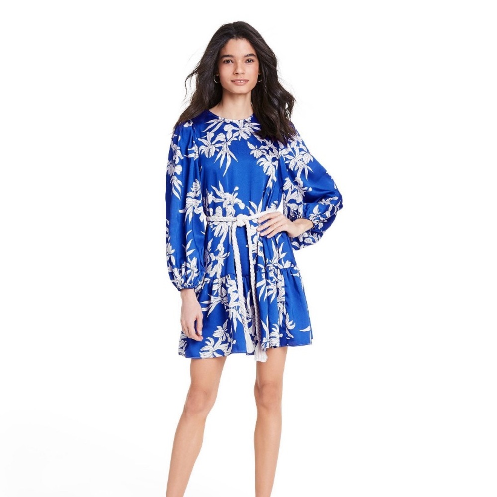 Alexis x Target Blue Floral Mini Dress w/ Belt